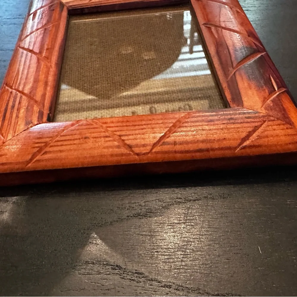 Vintage Etched Wooden Picture Frame 5x7 Rustic Farmhouse